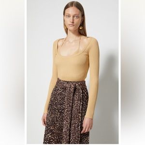 Jonathan Simkhai layered brown sweater